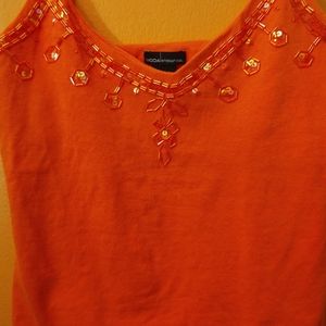 V-neck orange crop top